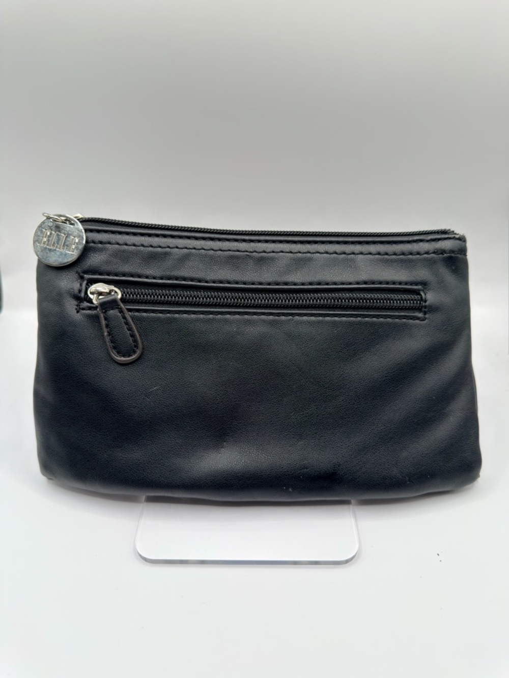 Elle Black Ruffle Zip Wristlet Clutch - Picture 3 of 8